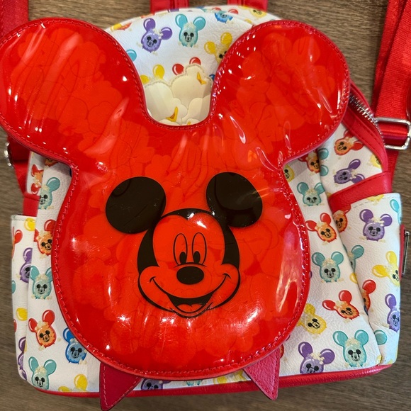Loungefly Disney Popcorn Backpack and Ears Set - Red and Multicolor
